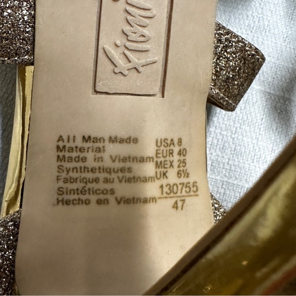 Women’s Fioni Night Open Toe Strappy Heels Gold Glitter Size 8 - Picture 9 of 13